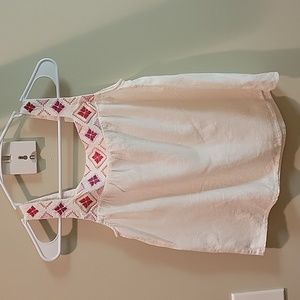Madewell EUC WORN ONCE. size xxs. Cream color Tank with embroidery
